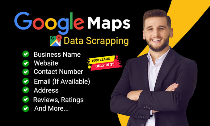 Gig Preview - Scrape google maps data for lead generation to your business,b2b data extraction