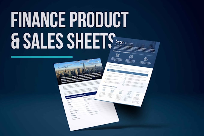 Gig Preview - Design a professional finance product sales sheet