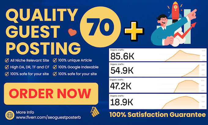 Gig Preview - Do SEO quality guest posting service with high da DR guest post backlinks