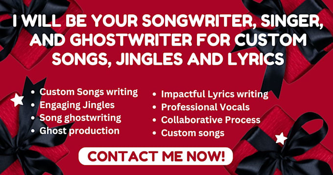 Gig Preview - Be your songwriter, singer, and ghostwriter for custom songs, jingles and lyrics