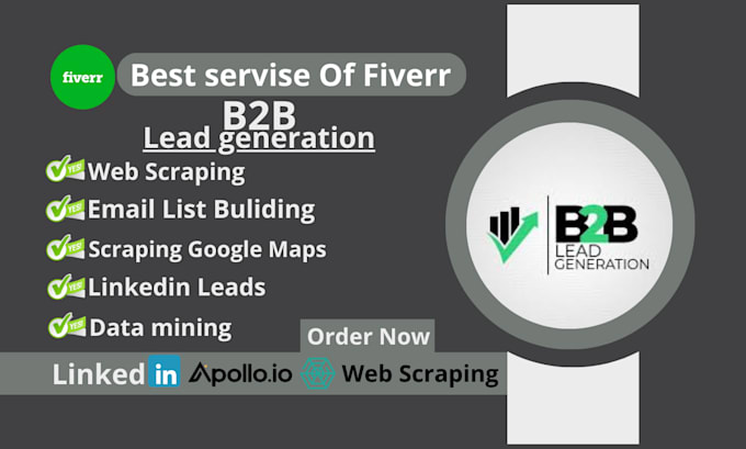 Gig Preview - Do b2b lead generation, email leads, lead lists, and lead scraping