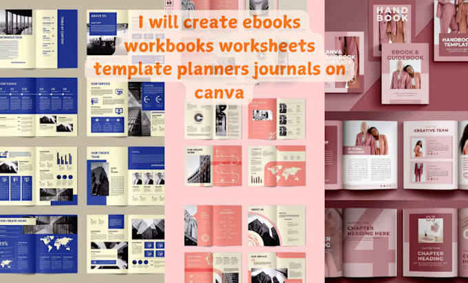 Bestseller - design custom canva ebooks workbooks worksheets journals planners template