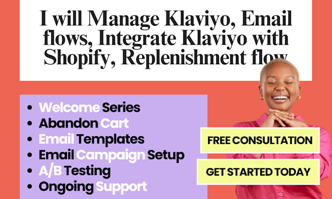 Gig Preview - Manage klaviyo, email flows, integrate klaviyo with shopify, replenishment flow