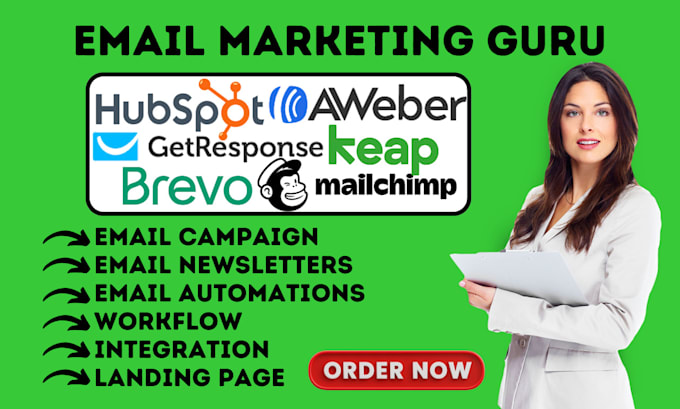 Bestseller - setup hubspot aweber mailchimp brevo keap getresponse sendgrid email automations