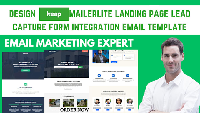 Gig Preview - Design keap mailerlite landing page lead capture form integration email template