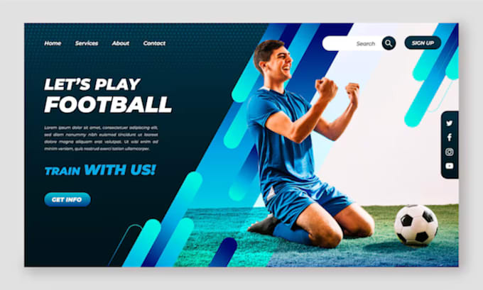 Gig Preview - Create soccer website, soccer academy website, football academy website