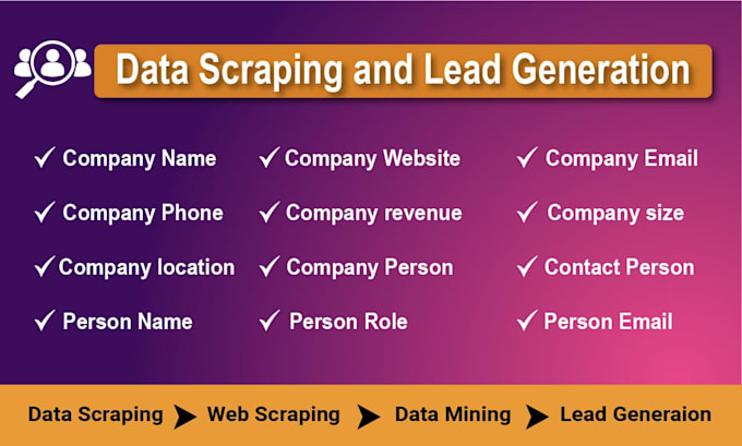 Gig Preview - Web scraping, data mining, collection and extraction lead generation