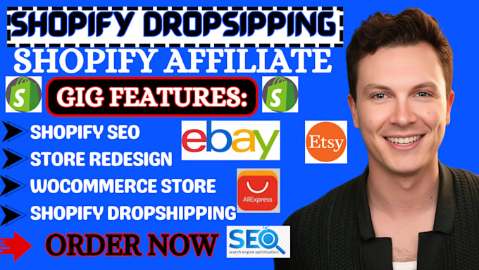 Gig Preview - Setup shopify dropshiping affiliate, shopify woocommerce design, product bundles