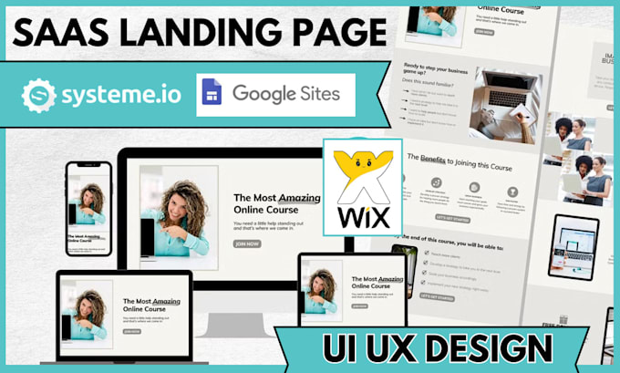 Gig Preview - Saas landing page google site figma landing page wix landing page ui ux design