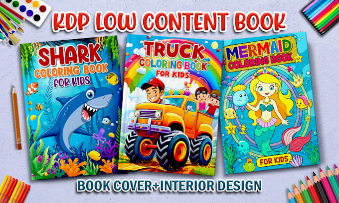 Gig Preview - Do kdp low content book or kids coloring books and kdp interior for amazon