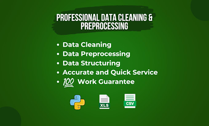 Gig Preview - Clean, preprocess, and structure your data for analysis or modeling