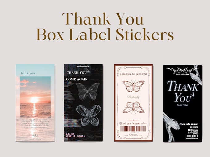 Bestseller - design box sealing label sticker for your business using canva