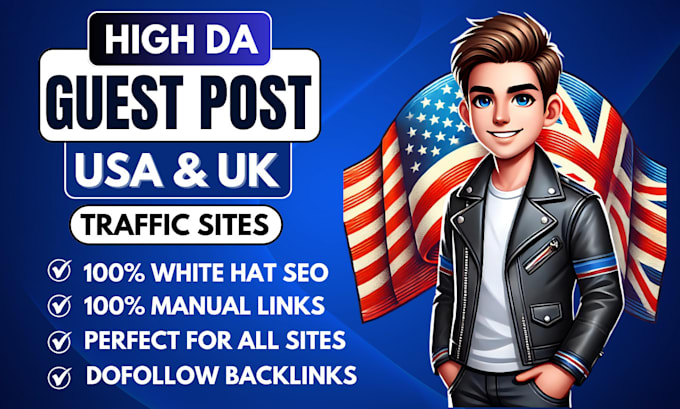 Gig Preview - Do usa and uk guest post, usa guest post, uk guest post with dofollow backlinks