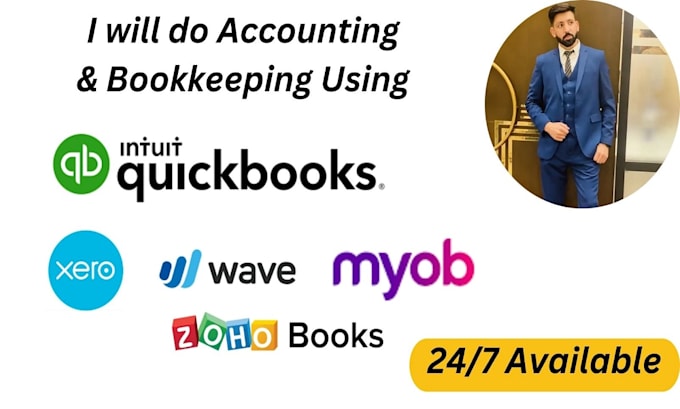 Gig Preview - Do bookkeeping in quickbooks online, wave zohobooks, myob and xero with excel