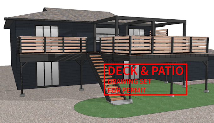 Gig Preview - Provide deck patio pergola permit drawing set