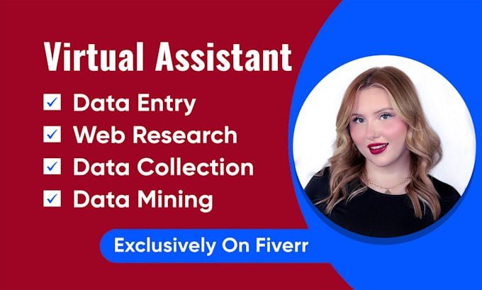 Gig Preview - Be your virtual assistant for data entry, web research, data mining, copy paste,