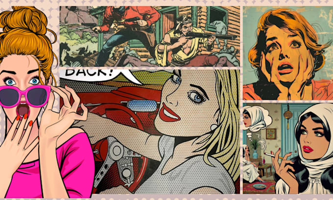 Gig Preview - Custom retro vintage comic page illustration retro comic cover pop art cartoon