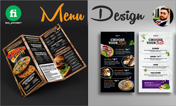 Gig Preview - Design editable food restaurant menu