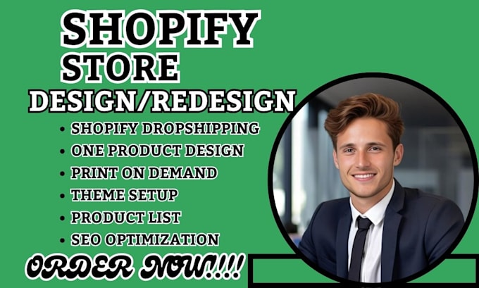 Gig Preview - Build , design, create shopify store, shopify website redesign, website SEO