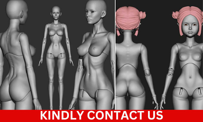 Gig Preview - Create 3d articulated models, sculpt action figures, toys, bjds, and stl files