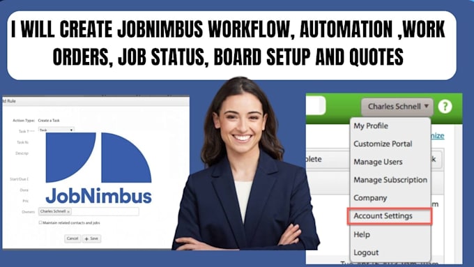 Gig Preview - Create jobnimbus workflow automation work orders job status board setup quotes