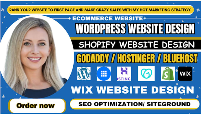 Gig Preview - Design redesign godaddy custom website professional for your business