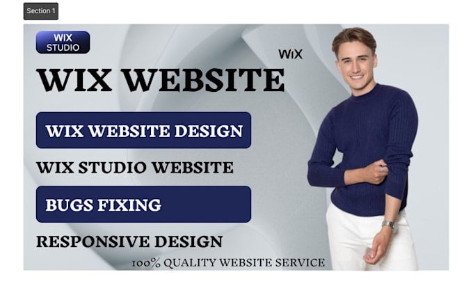 Gig Preview - Design and build your wix studio website using wix studio, wix website redesign