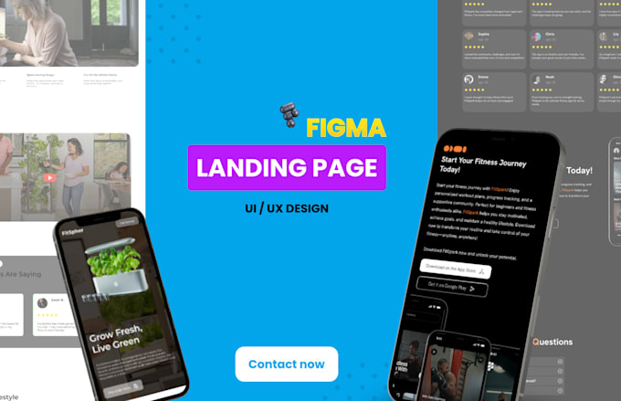 Gig Preview - Design modern UI UX and responsive landing pages in figma