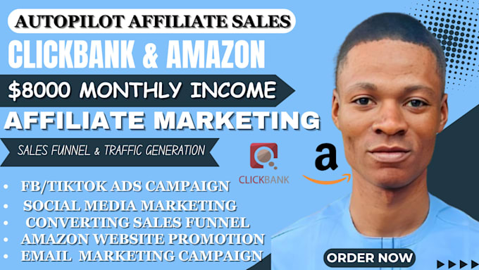 Gig Preview - Create autopilot clickbank amazon website affiliate marketing sales funnel