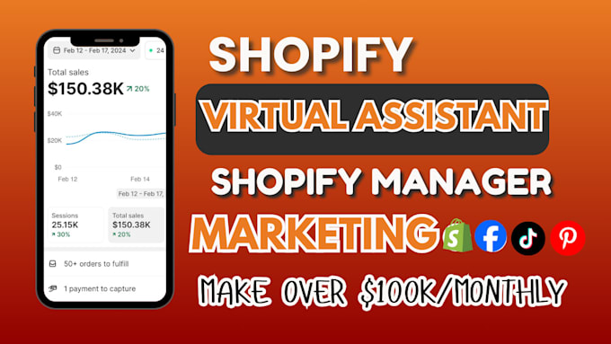 Gig Preview - Be shopify virtual assistant shopify store manager complete shopify marketing