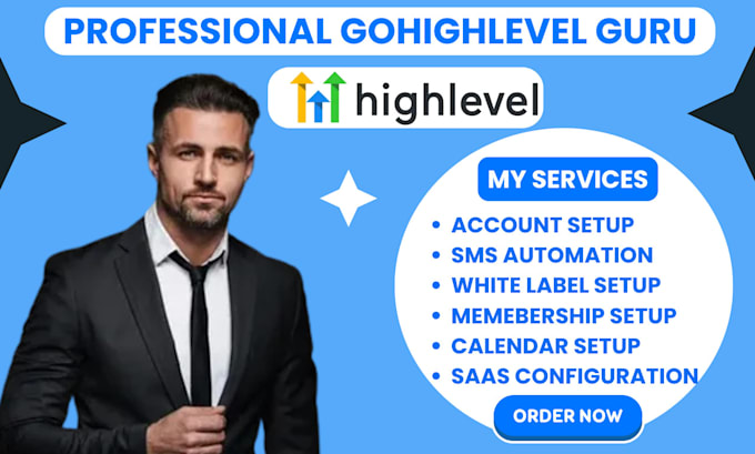 Gig Preview - Setup gohighlevel sms automation google calendar membership white label ghl saas