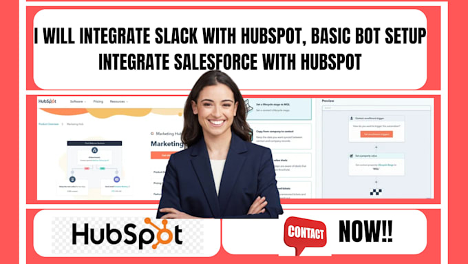 Gig Preview - Integrate slack with hubspot, basic bot setup integrate salesforce with hubspot