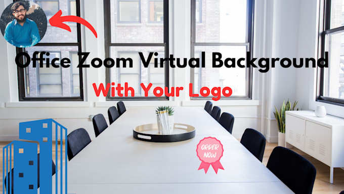 Gig Preview - Office zoom virtual background with your logo for online meetings