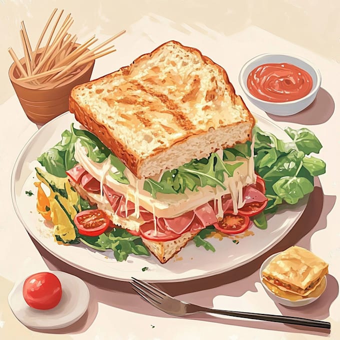 Bestseller - make an amazing food and drink watercolor illustration