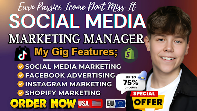 Gig Preview - Be your facebook, instagram social media marketing manager and content creator