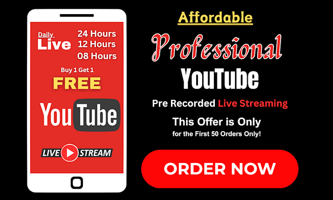 Gig Preview - Professional youtube live stream 8 12 24 hours daily streams