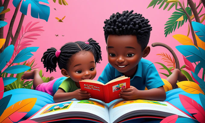 Gig Preview - Create african american children book illustration, children book cover design