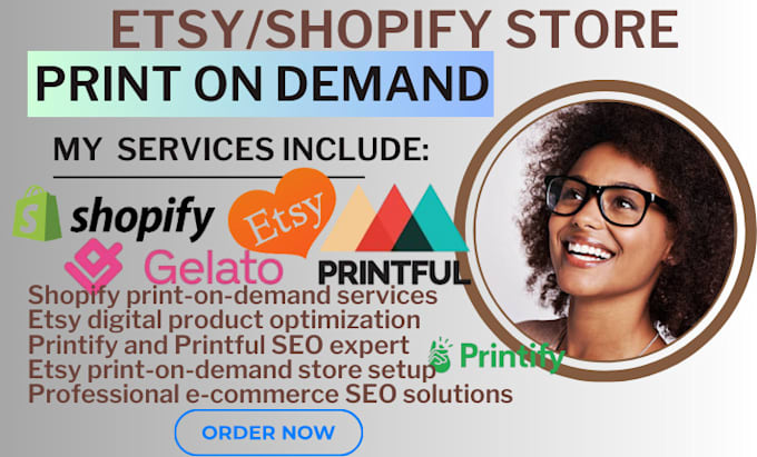 Bestseller - redesign shopify printful printify gelato shineon pod etsy seo print on demand