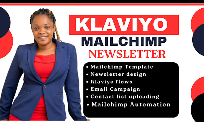 Gig Preview - Design mailchimp newsletter, klaviyo email marketing flows for squarespace, wix