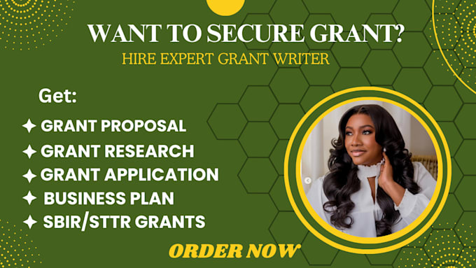 Gig Preview - Research grants, grant proposal, business plan, submit grant writing