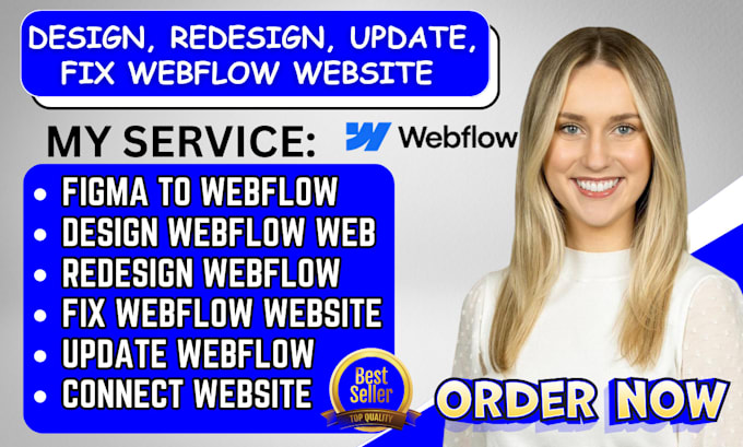 Gig Preview - Design, redesign, update or fix webflow website, covert your figma to webflow