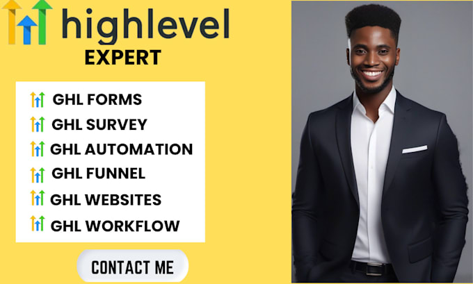 Gig Preview - Setup ghl funnel automation ghl websites ghl CRM forms and survey chatbot setup