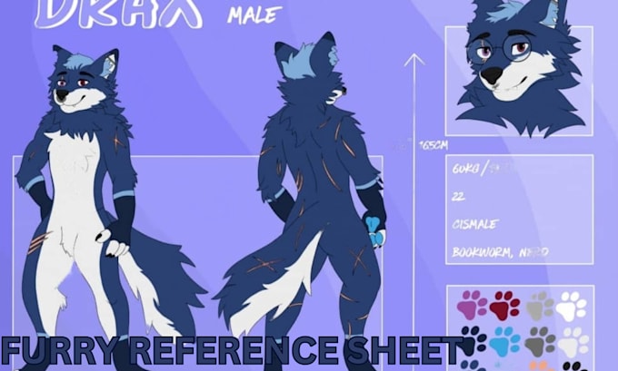 Gig Preview - Draw furry character ref sheet nsfw furry art fursona character furry stickers