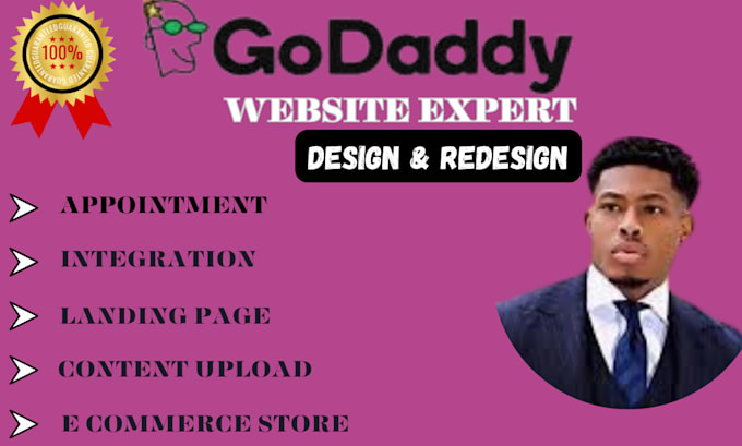 Gig Preview - Design or redesign stunning godaddy website or godaddy ecommerce store