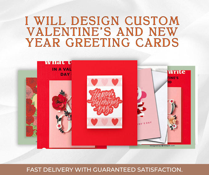 Gig Preview - Design custom valentines day card new year greeting cards for you