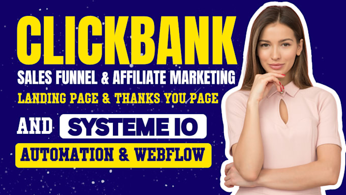 Gig Preview - Clickbank, sales funnel in systeme io clickfunnels gohighlevel kajabi kartra