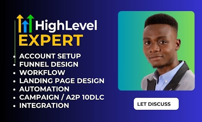 Gig Preview - Do gohighlevel website a2p 10dlc registration gohighlevel funnel workflow expert