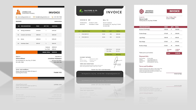 Gig Preview - Do invoice design order form letterhead  within 4 hours