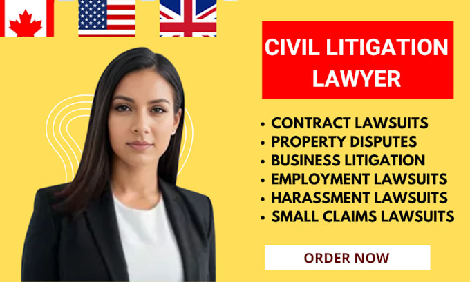 Gig Preview - Be your civil litigation lawyer helps you to get justice in USA