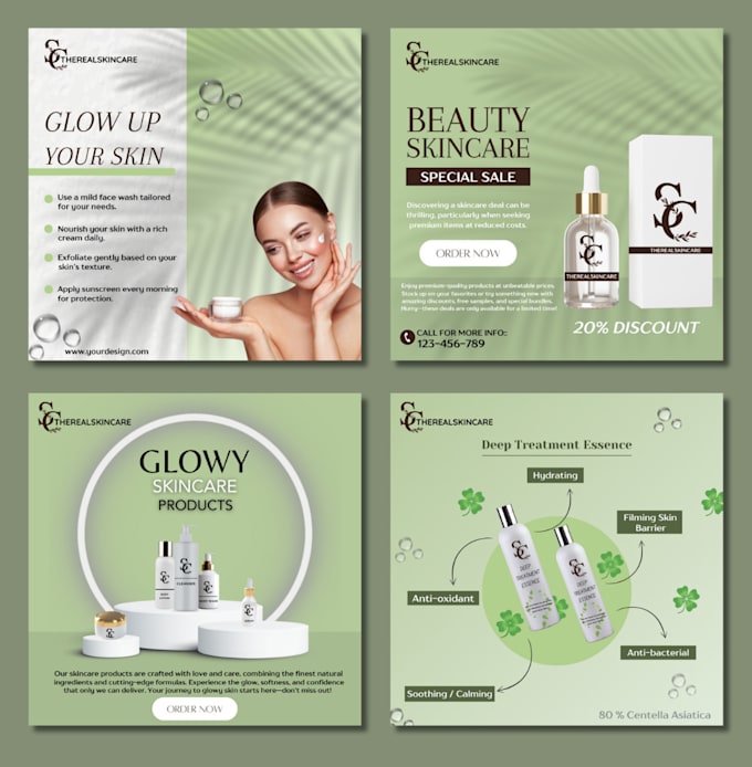 Gig Preview - Design professional skincare and beauty brand posters